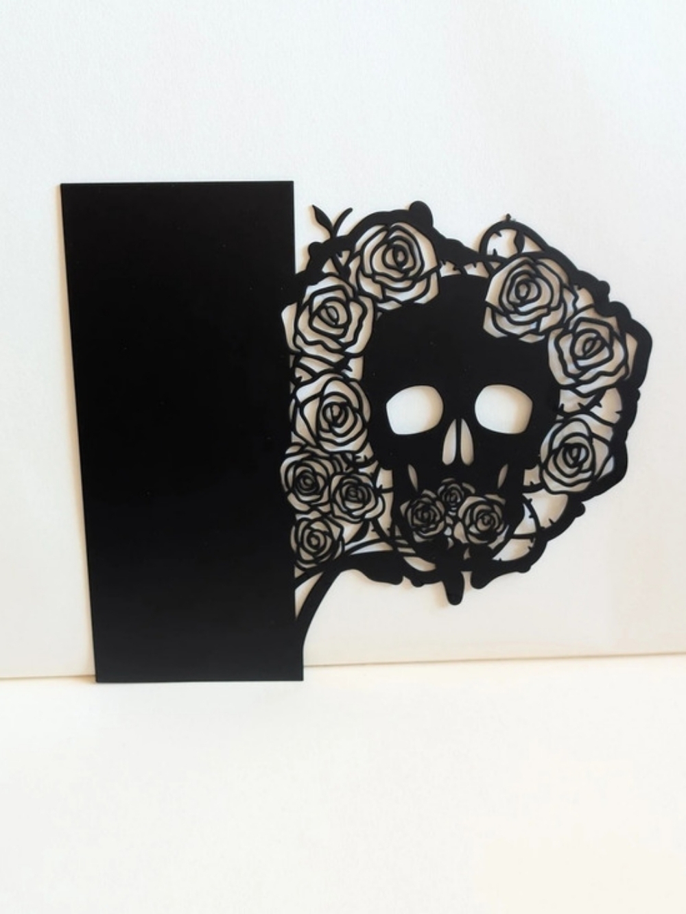 The Book(ish) Box Shelf Silhouette Black & White Gothic Floral Decor NWT